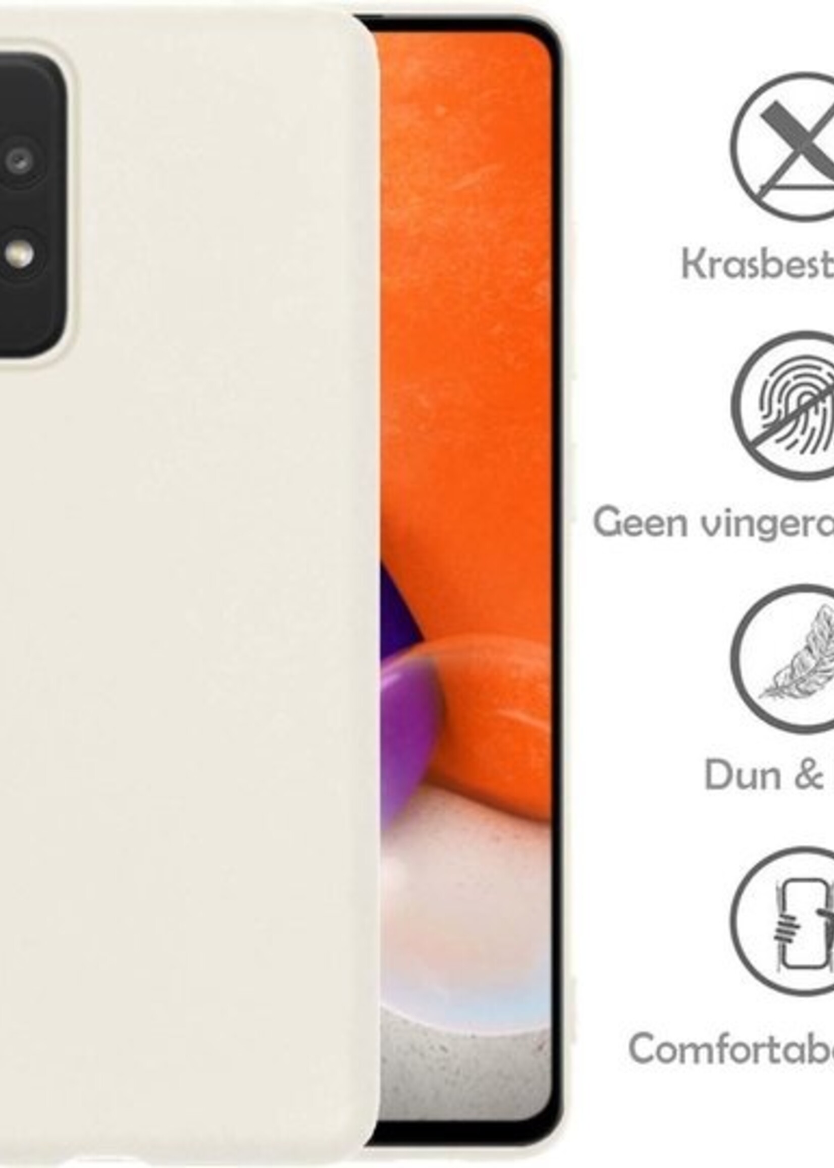 LUQ Hoesje Geschikt voor Samsung A72 Hoesje Siliconen Case - Hoes Geschikt voor Samsung Galaxy A72 Hoes Siliconen - Wit - 2 Stuks