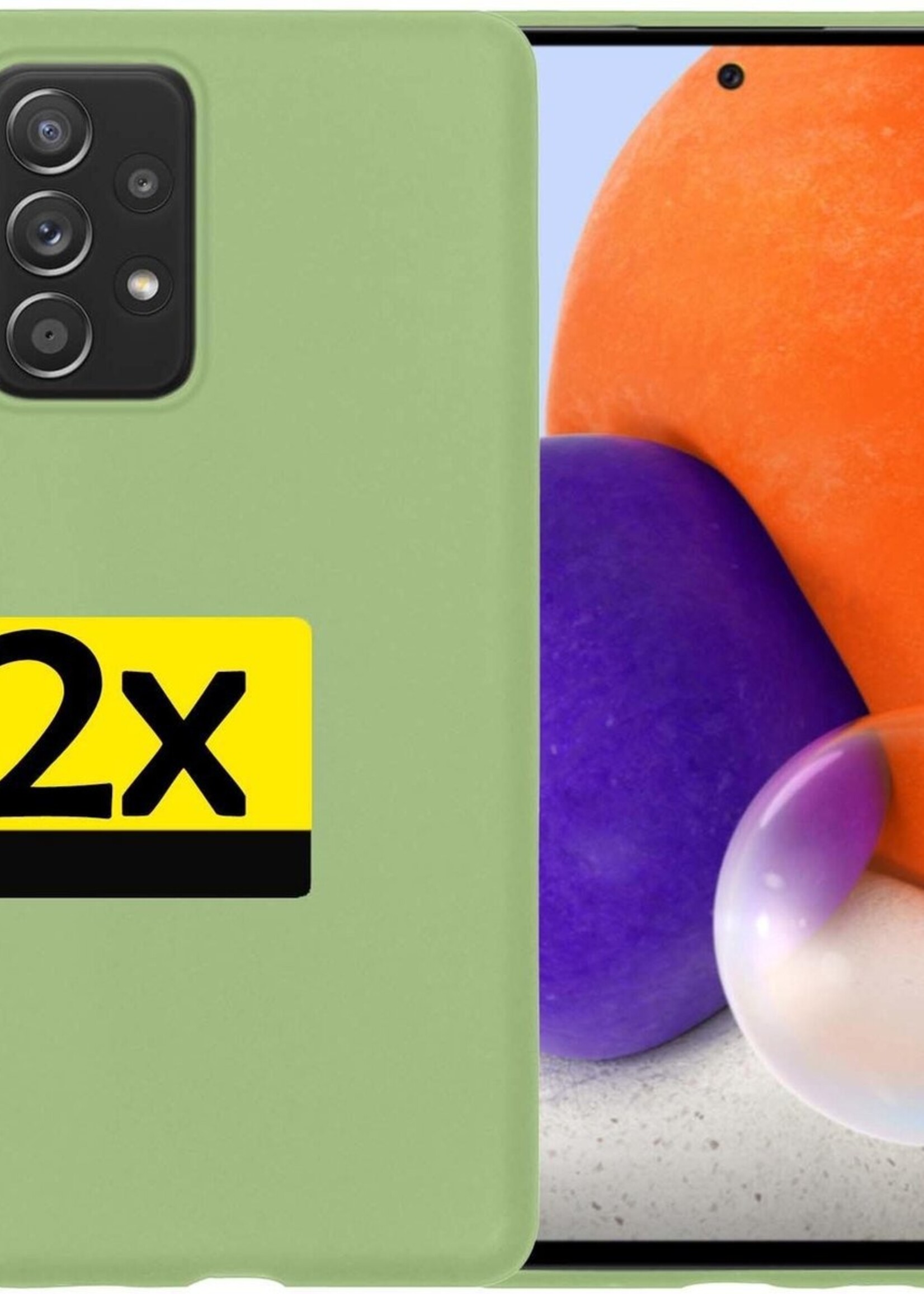 LUQ Hoesje Geschikt voor Samsung A72 Hoesje Siliconen Case - Hoes Geschikt voor Samsung Galaxy A72 Hoes Siliconen - Groen - 2 Stuks