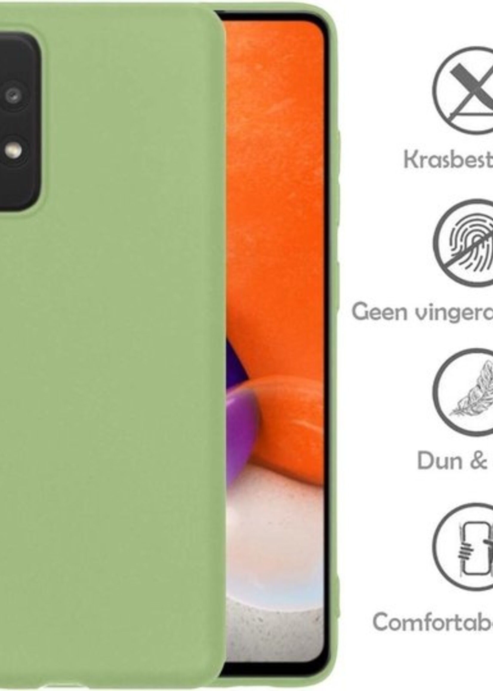 LUQ Hoesje Geschikt voor Samsung A72 Hoesje Siliconen Case - Hoes Geschikt voor Samsung Galaxy A72 Hoes Siliconen - Groen - 2 Stuks