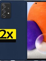 LUQ 2 PACK - LUQ Samsung Galaxy A72 hoesje siliconen - Donkerblauw