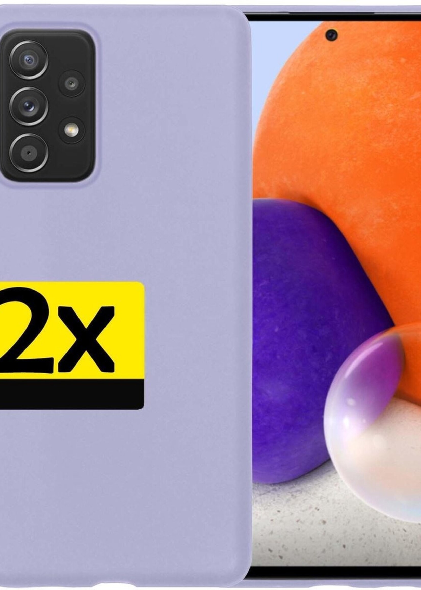 LUQ Hoesje Geschikt voor Samsung A72 Hoesje Siliconen Case - Hoes Geschikt voor Samsung Galaxy A72 Hoes Siliconen - Lila - 2 Stuks