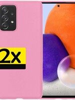 LUQ 2 PACK - LUQ Samsung Galaxy A72 hoesje siliconen - Roze