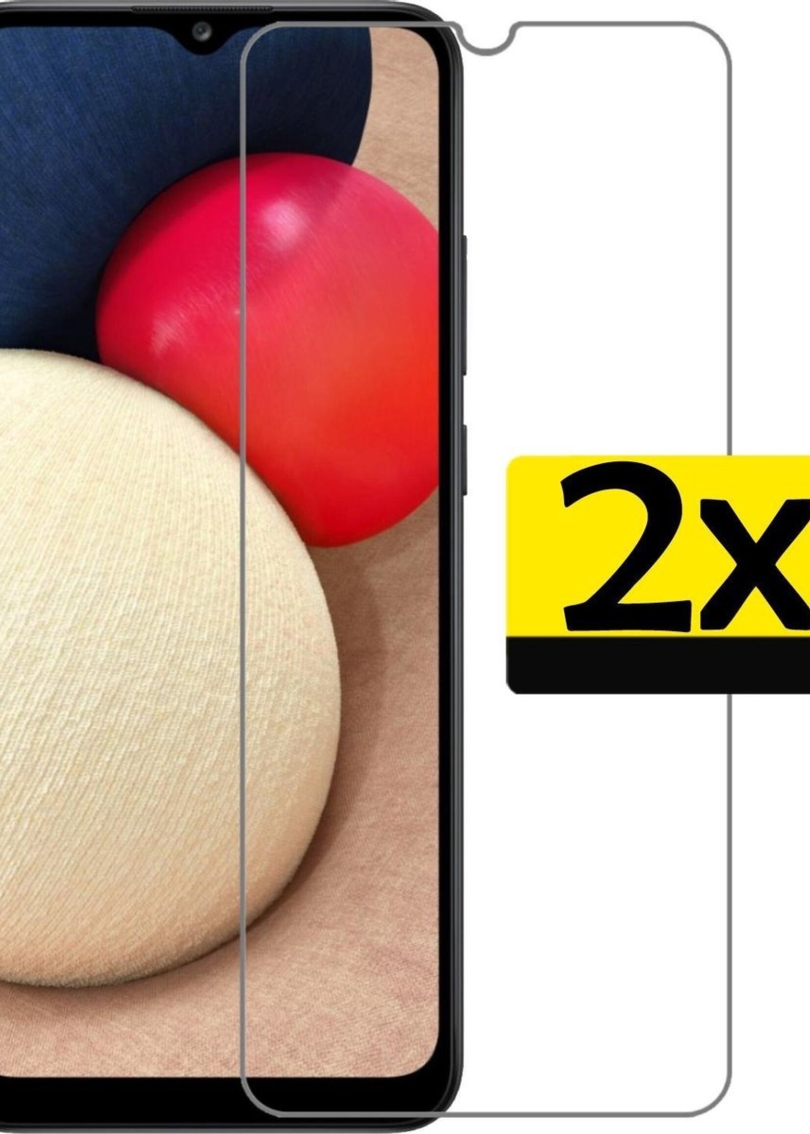 LUQ Screenprotector Geschikt voor Samsung A02s Screenprotector Beschermglas Gehard Glas - Screenprotector Geschikt voor Samsung Galaxy A02s Screenprotector Glas - 2 Stuks