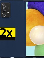 LUQ 2 PACK - LUQ Samsung Galaxy A52 hoesje siliconen - Donkerblauw