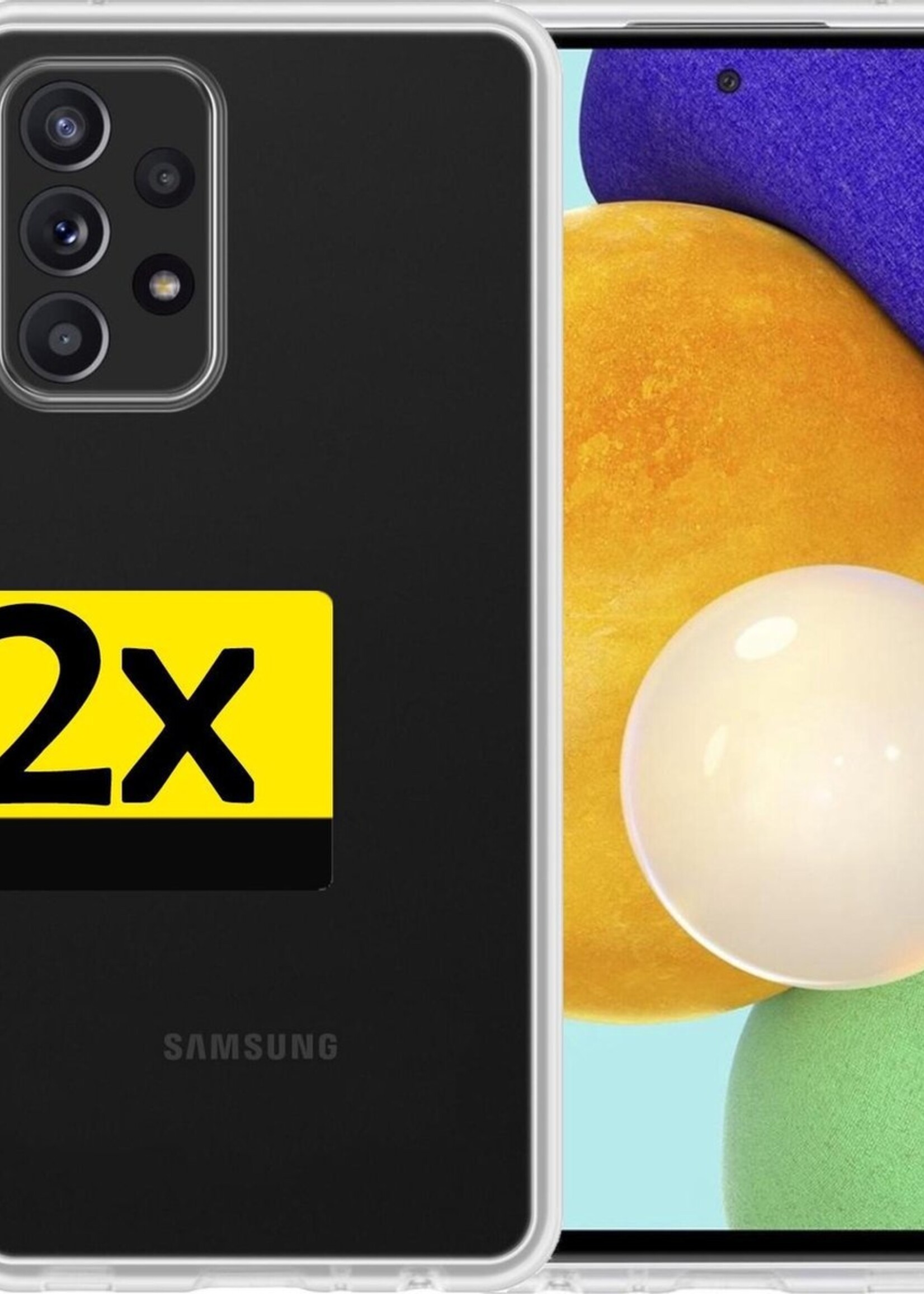 LUQ Hoesje Geschikt voor Samsung A52 Hoesje Siliconen Case - Hoes Geschikt voor Samsung Galaxy A52 Hoes Siliconen - Transparant - 2 Stuks