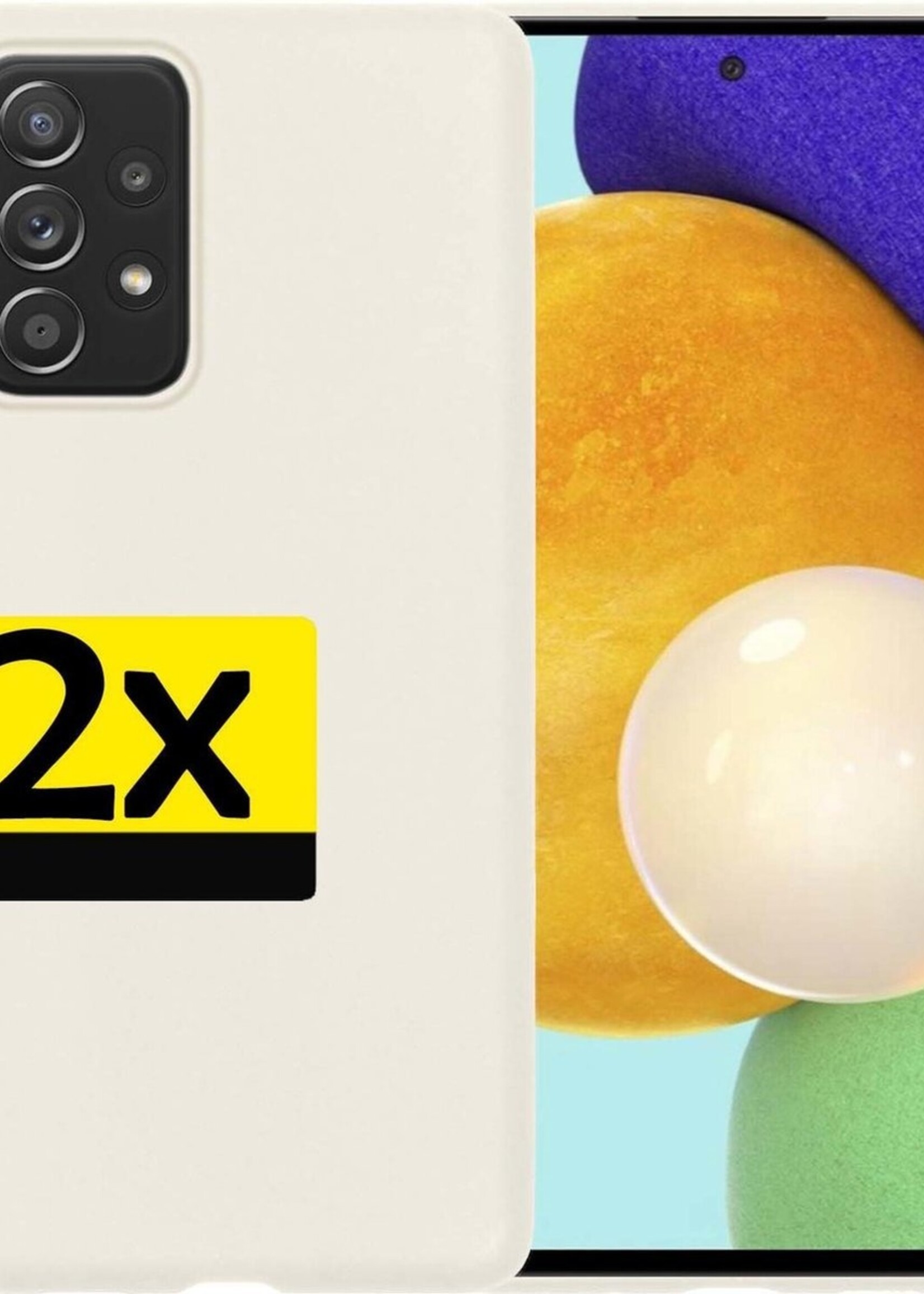 LUQ Hoesje Geschikt voor Samsung A52 Hoesje Siliconen Case - Hoes Geschikt voor Samsung Galaxy A52 Hoes Siliconen - Wit - 2 Stuks