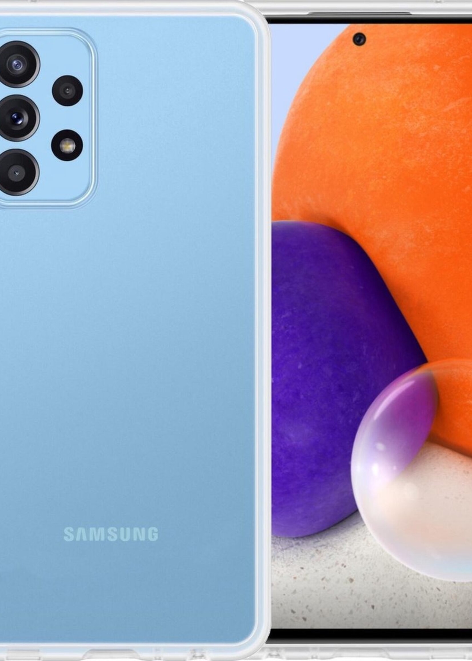 LUQ Hoesje Geschikt voor Samsung A72 Hoesje Siliconen Case - Hoes Geschikt voor Samsung Galaxy A72 Hoes Siliconen - Transparant