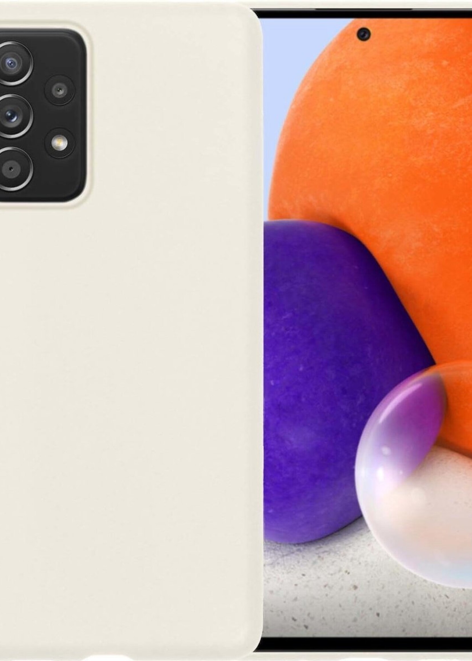 LUQ Hoesje Geschikt voor Samsung A72 Hoesje Siliconen Case - Hoes Geschikt voor Samsung Galaxy A72 Hoes Siliconen - Wit