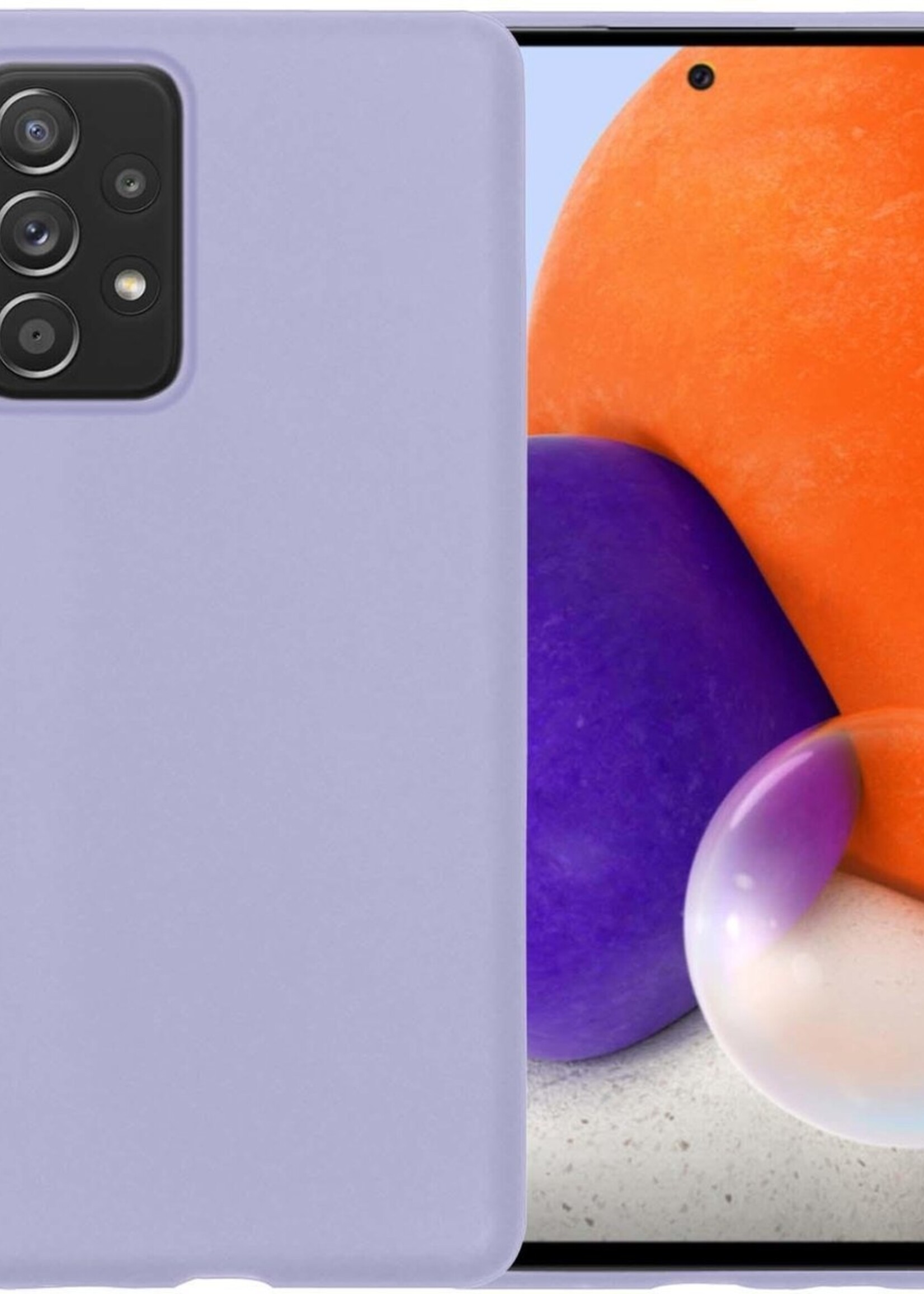 LUQ Hoesje Geschikt voor Samsung A72 Hoesje Siliconen Case - Hoes Geschikt voor Samsung Galaxy A72 Hoes Siliconen - Lila