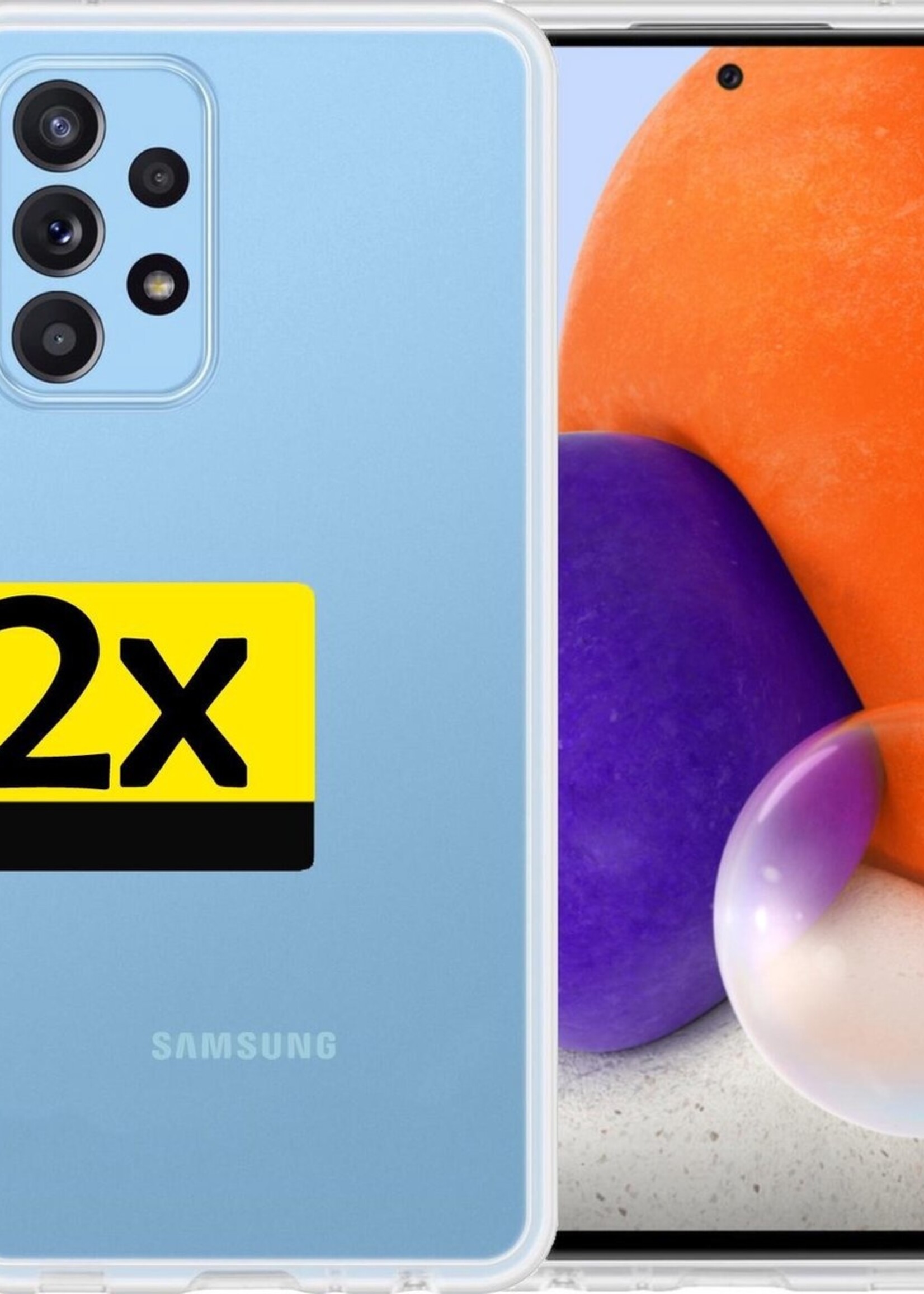 LUQ Hoesje Geschikt voor Samsung A72 Hoesje Siliconen Case - Hoes Geschikt voor Samsung Galaxy A72 Hoes Siliconen - Transparant - 2 Stuks