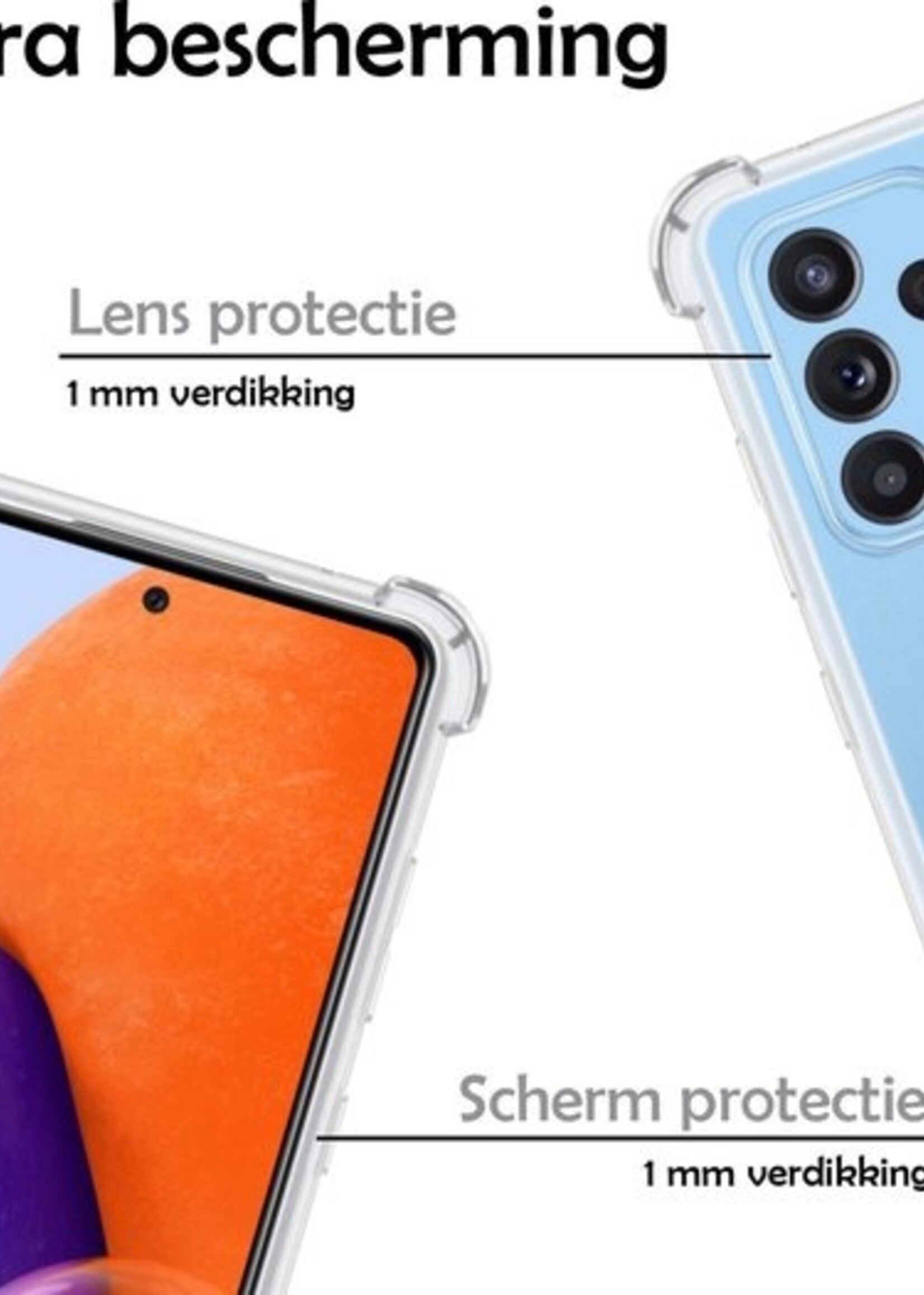 LUQ Hoesje Geschikt voor Samsung A72 Hoesje Shockproof Case Siliconen - Hoes Geschikt voor Samsung Galaxy A72 Hoes Cover Siliconen - Transparant