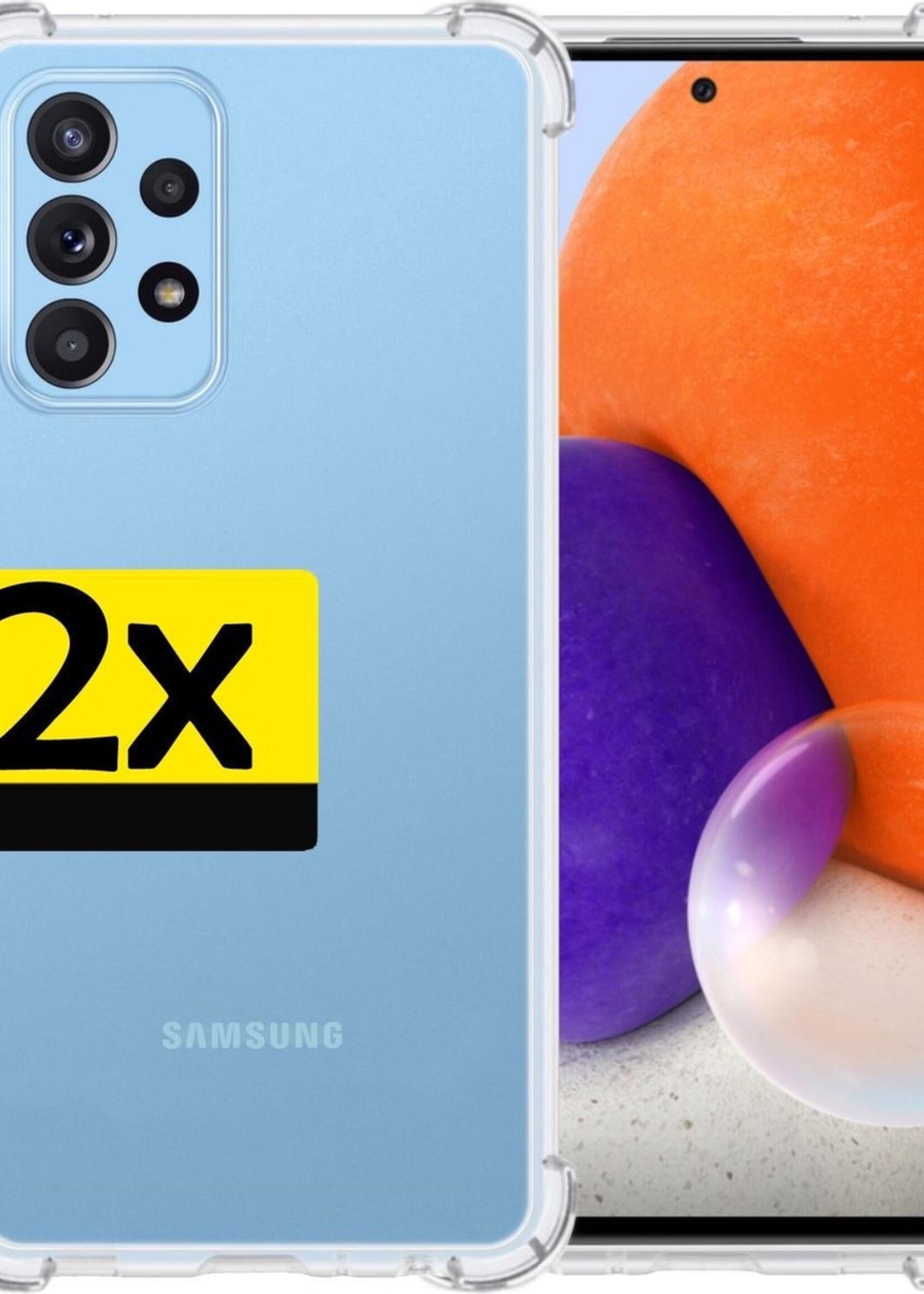 LUQ Hoesje Geschikt voor Samsung A72 Hoesje Shockproof Case Siliconen - Hoes Geschikt voor Samsung Galaxy A72 Hoes Cover Siliconen - Transparant - 2 Stuks