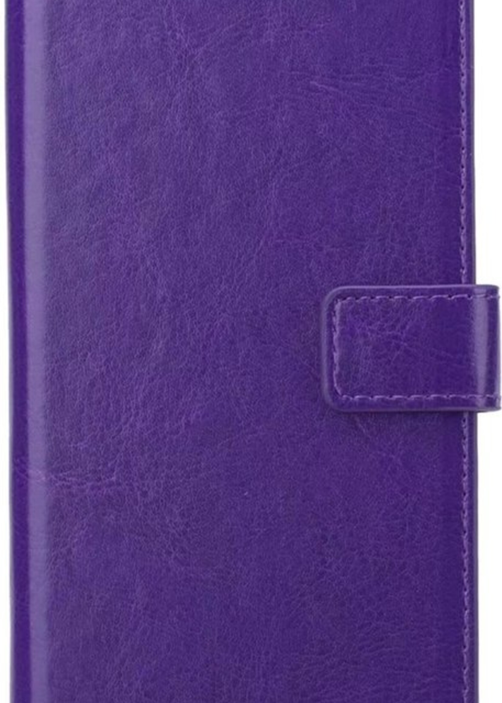 LUQ Hoesje Geschikt voor Samsung S21 Ultra Hoesje Book Case Hoes Wallet Cover Met Screenprotector - Hoes Geschikt voor Samsung Galaxy S21 Ultra Hoesje Bookcase Hoes - Paars
