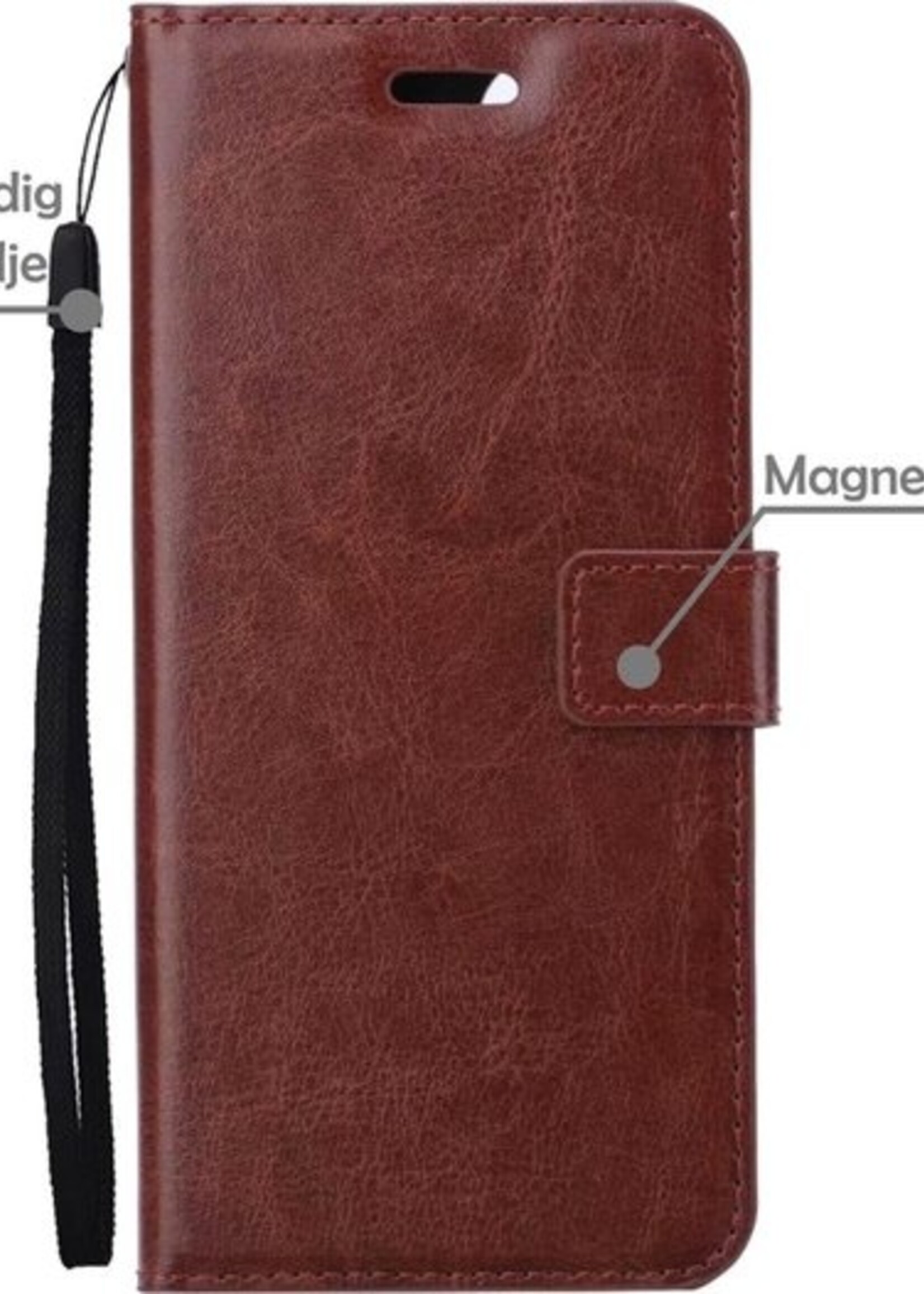 LUQ Hoesje Geschikt voor Samsung S21 Ultra Hoesje Book Case Hoes Wallet Cover Met 2x Screenprotector - Hoes Geschikt voor Samsung Galaxy S21 Ultra Hoesje Bookcase Hoes - Bruin