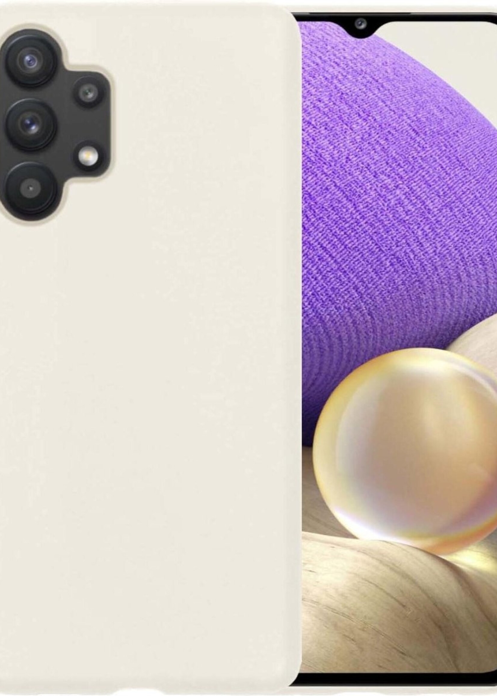 LUQ Hoesje Geschikt voor Samsung A32 5G Hoesje Siliconen Case - Hoes Geschikt voor Samsung Galaxy A32 5G Hoes Siliconen - Wit