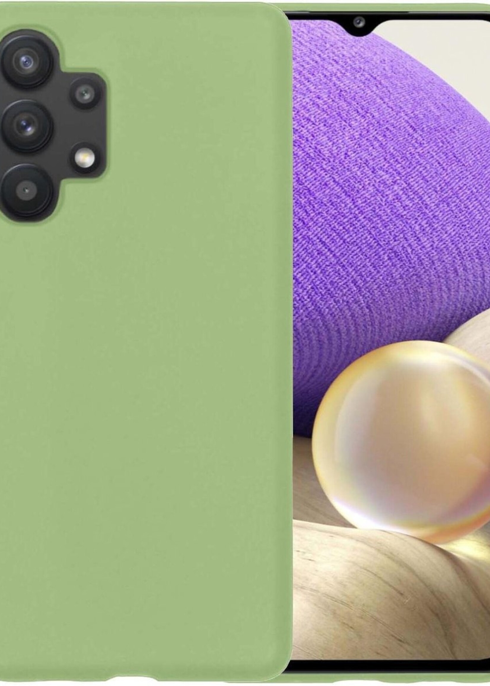 LUQ Hoesje Geschikt voor Samsung A32 5G Hoesje Siliconen Case - Hoes Geschikt voor Samsung Galaxy A32 5G Hoes Siliconen - Groen