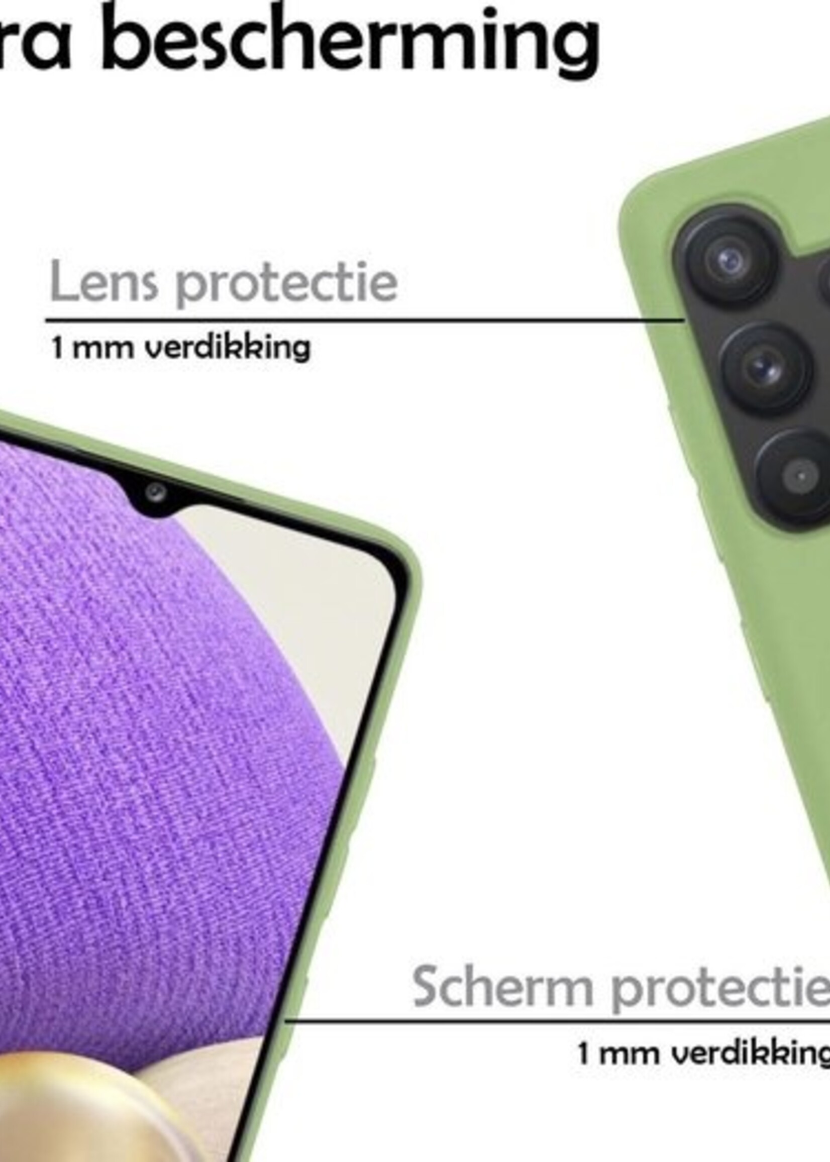 LUQ Hoesje Geschikt voor Samsung A32 5G Hoesje Siliconen Case - Hoes Geschikt voor Samsung Galaxy A32 5G Hoes Siliconen - Groen
