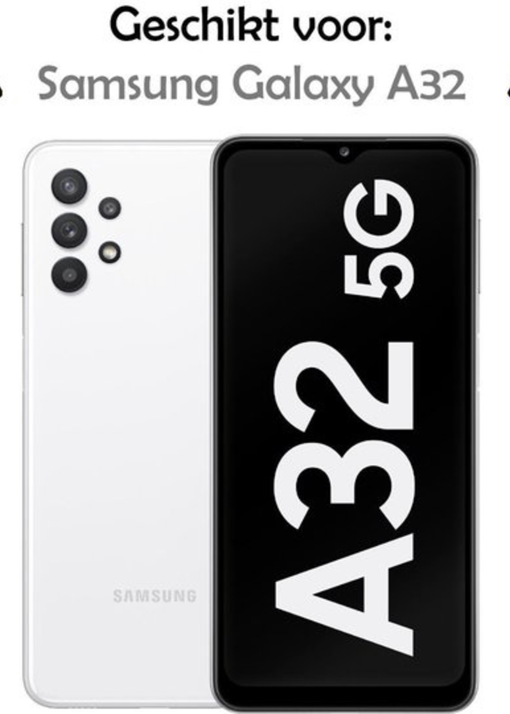 LUQ Hoesje Geschikt voor Samsung A32 5G Hoesje Siliconen Case - Hoes Geschikt voor Samsung Galaxy A32 5G Hoes Siliconen - Donkerblauw