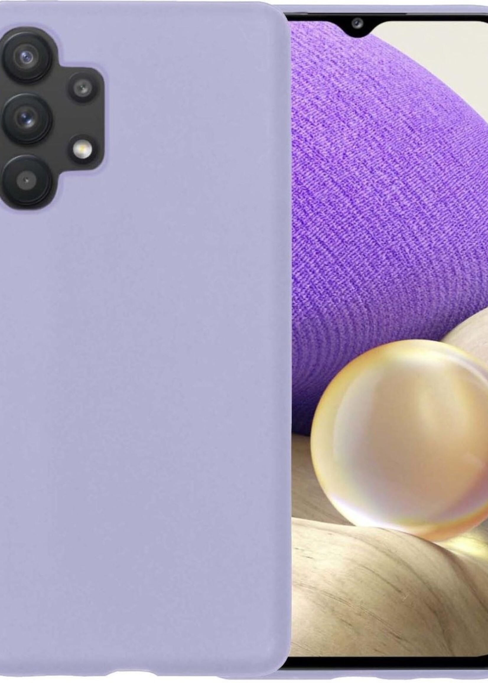 LUQ Hoesje Geschikt voor Samsung A32 5G Hoesje Siliconen Case - Hoes Geschikt voor Samsung Galaxy A32 5G Hoes Siliconen - Lila