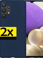 LUQ 2 PACK - LUQ Samsung Galaxy A32 5G hoesje siliconen - Donkerblauw