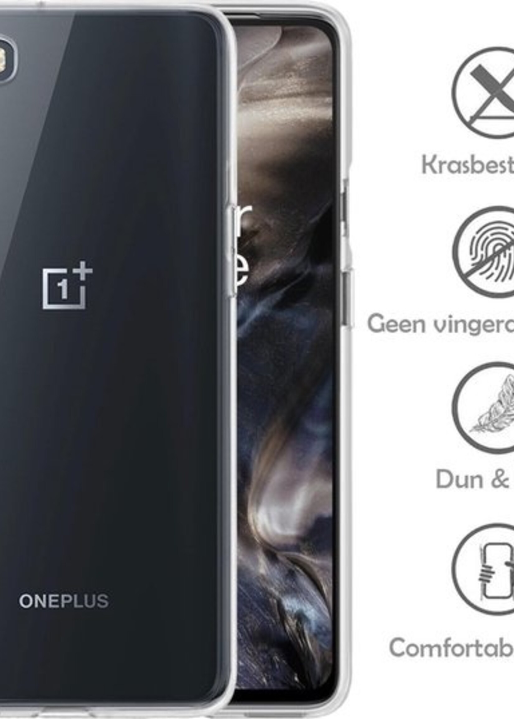 LUQ Hoesje Geschikt voor OnePlus Nord Hoesje Siliconen Case - Hoes Geschikt voor OnePlus Nord Hoes Siliconen - Transparant