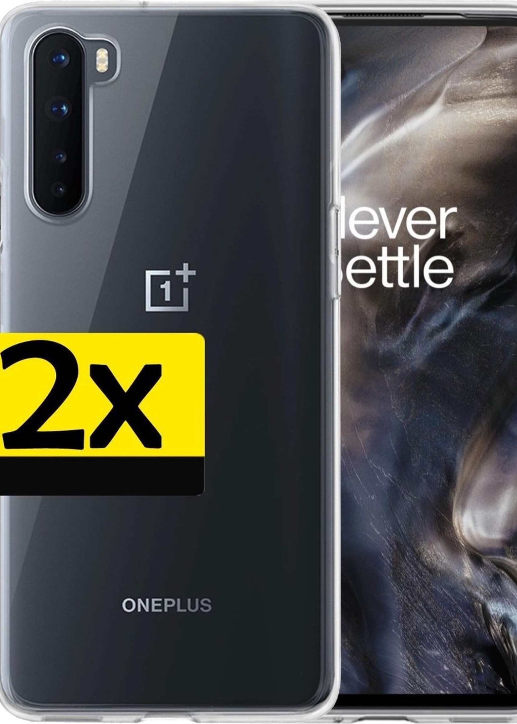 LUQ Hoesje Geschikt voor OnePlus Nord Hoesje Siliconen Case - Hoes Geschikt voor OnePlus Nord Hoes Siliconen - Transparant - 2 Stuks