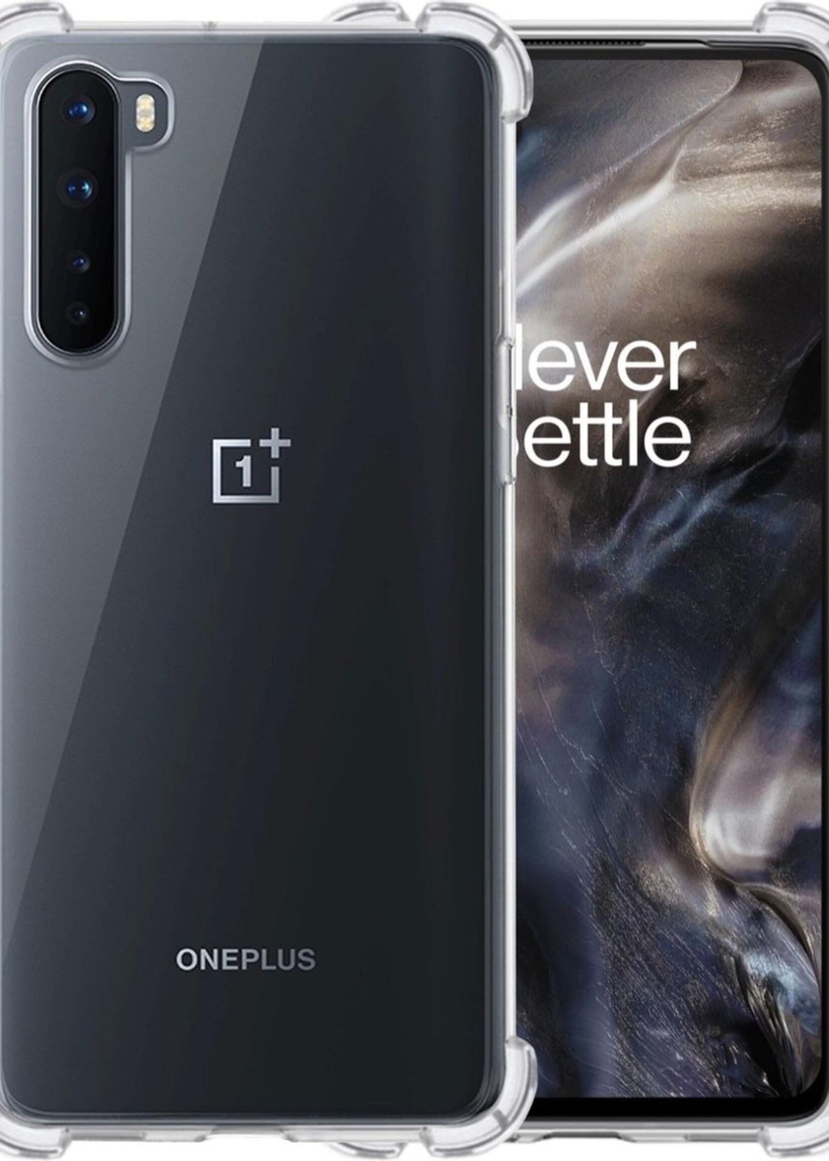 LUQ Hoesje Geschikt voor OnePlus Nord Hoesje Shockproof Case Siliconen - Hoes Geschikt voor OnePlus Nord Hoes Cover Siliconen - Transparant