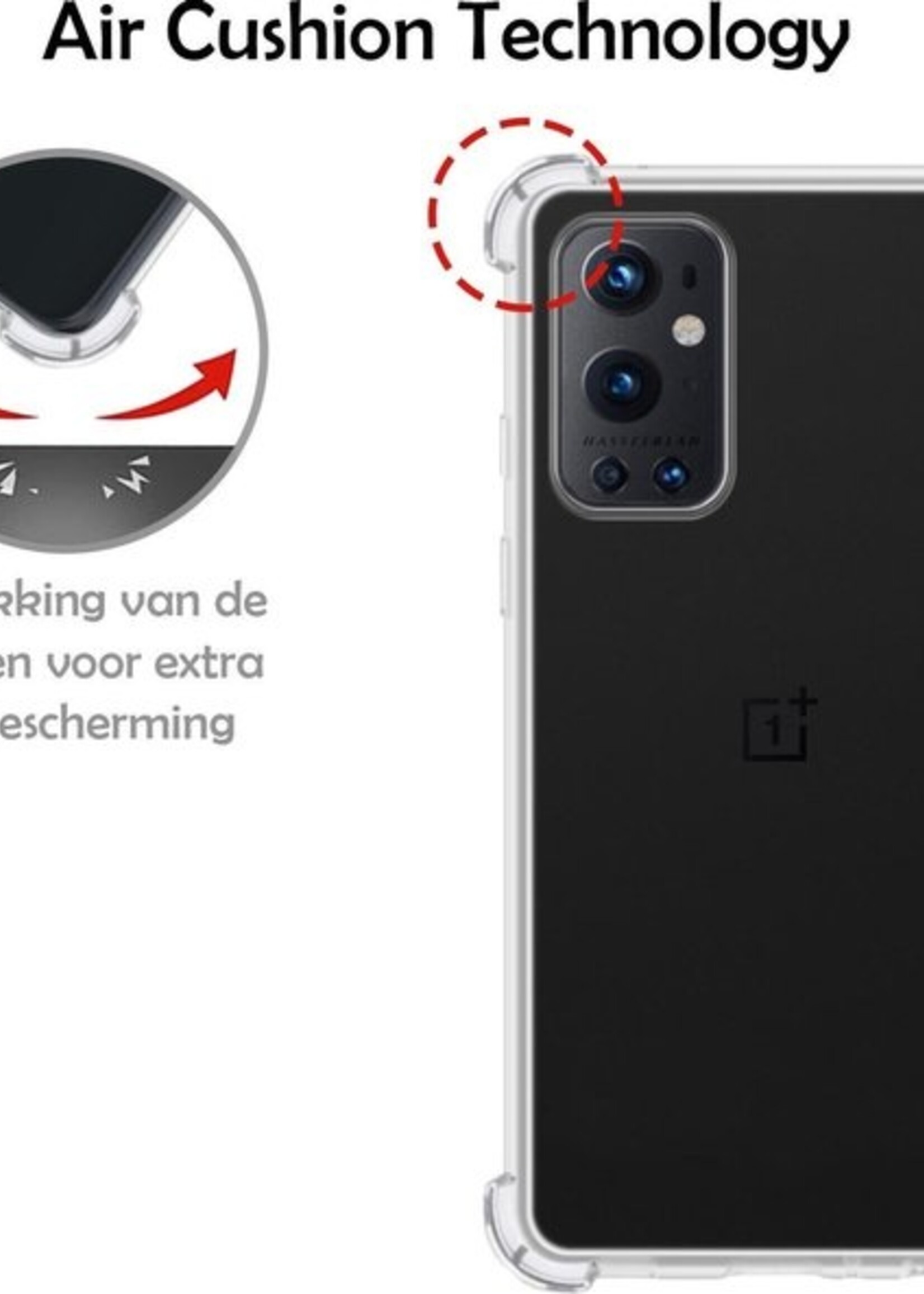 LUQ Hoesje Geschikt voor OnePlus 9 Pro Hoesje Shockproof Case Siliconen - Hoes Geschikt voor OnePlus 9 Pro Hoes Cover Siliconen - Transparant