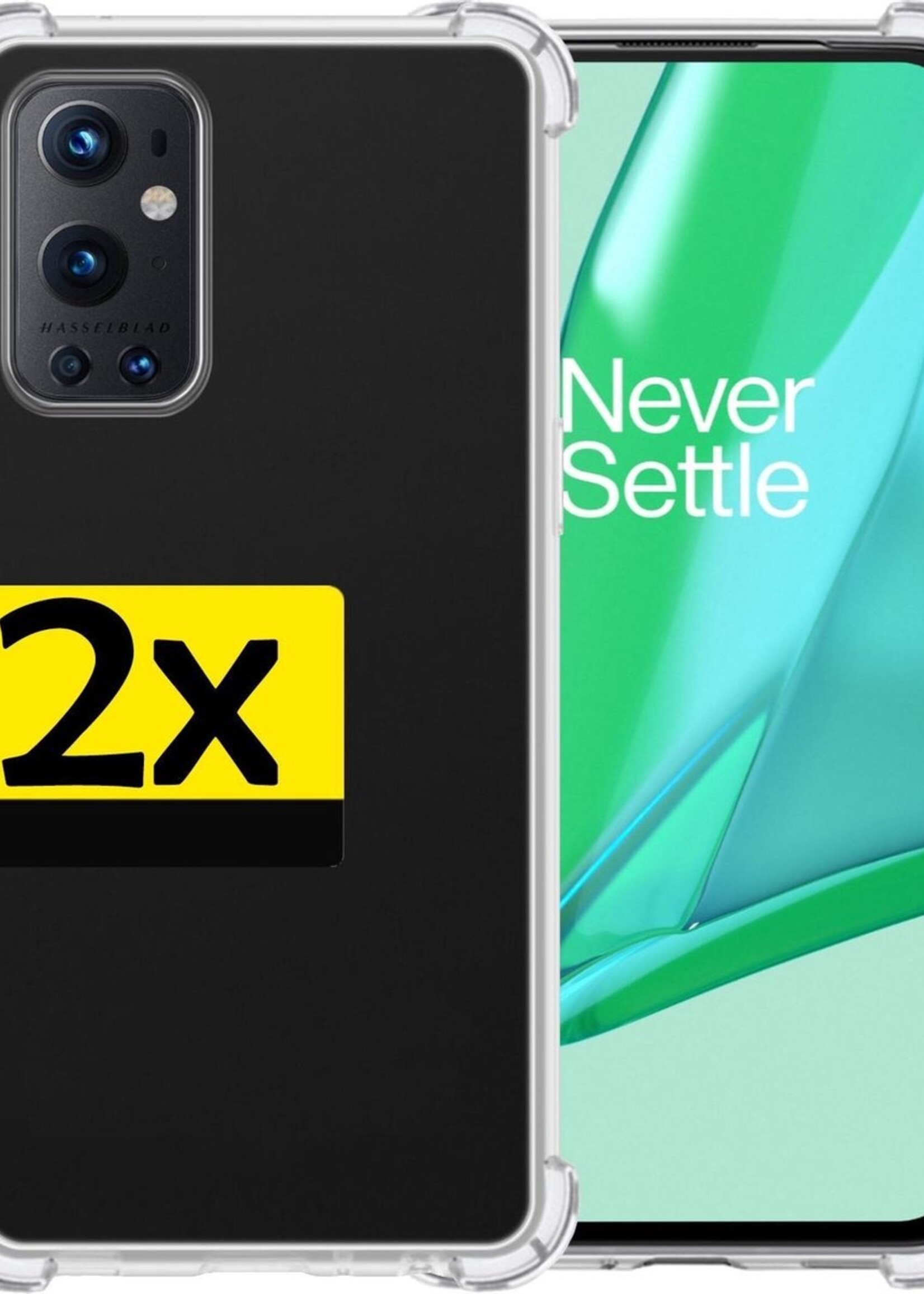 LUQ Hoesje Geschikt voor OnePlus 9 Pro Hoesje Shockproof Case Siliconen - Hoes Geschikt voor OnePlus 9 Pro Hoes Cover Siliconen - Transparant - 2 Stuks