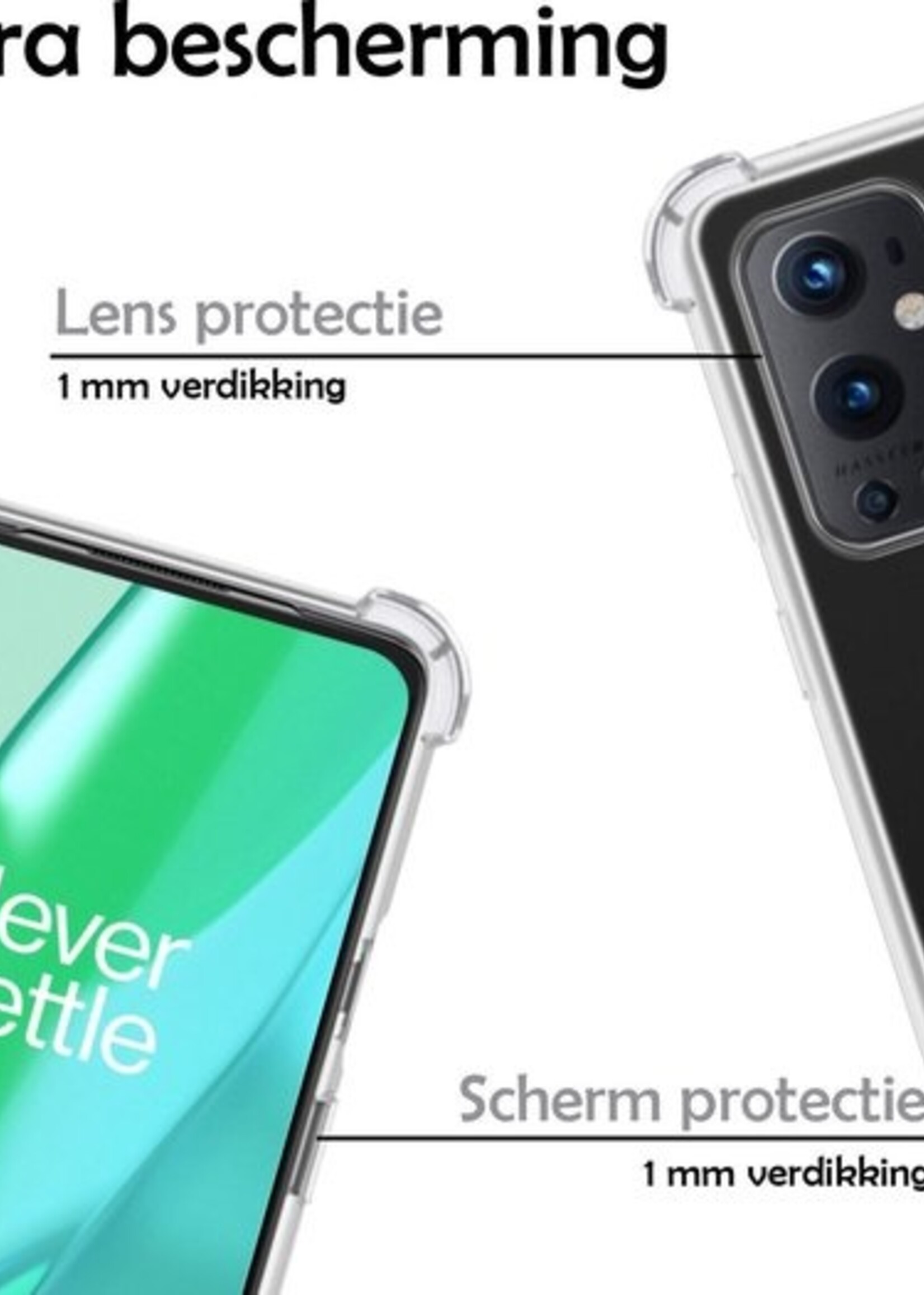 LUQ Hoesje Geschikt voor OnePlus 9 Pro Hoesje Shockproof Case Siliconen - Hoes Geschikt voor OnePlus 9 Pro Hoes Cover Siliconen - Transparant - 2 Stuks