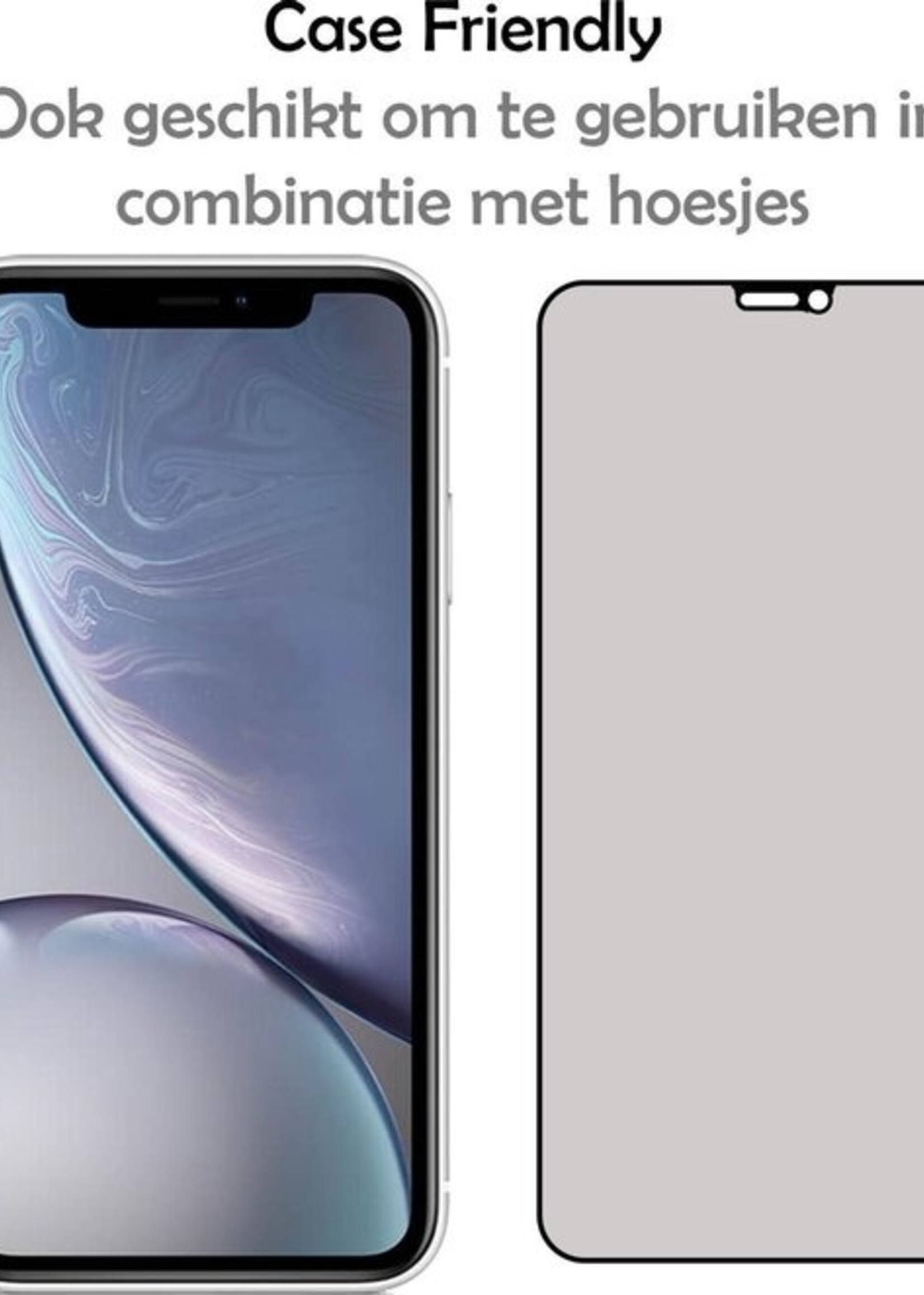 LUQ Screenprotector Geschikt voor iPhone X Privacy Screenprotector Bescherm Glas - Privacy Screenprotector Geschikt voor iPhone X Screenprotector Glas - 2 Stuks