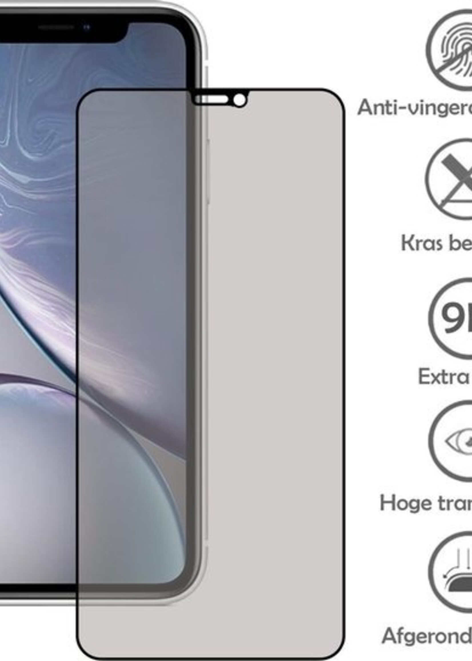 LUQ Screenprotector Geschikt voor iPhone X Privacy Screenprotector Bescherm Glas - Privacy Screenprotector Geschikt voor iPhone X Screenprotector Glas - 3 Stuks