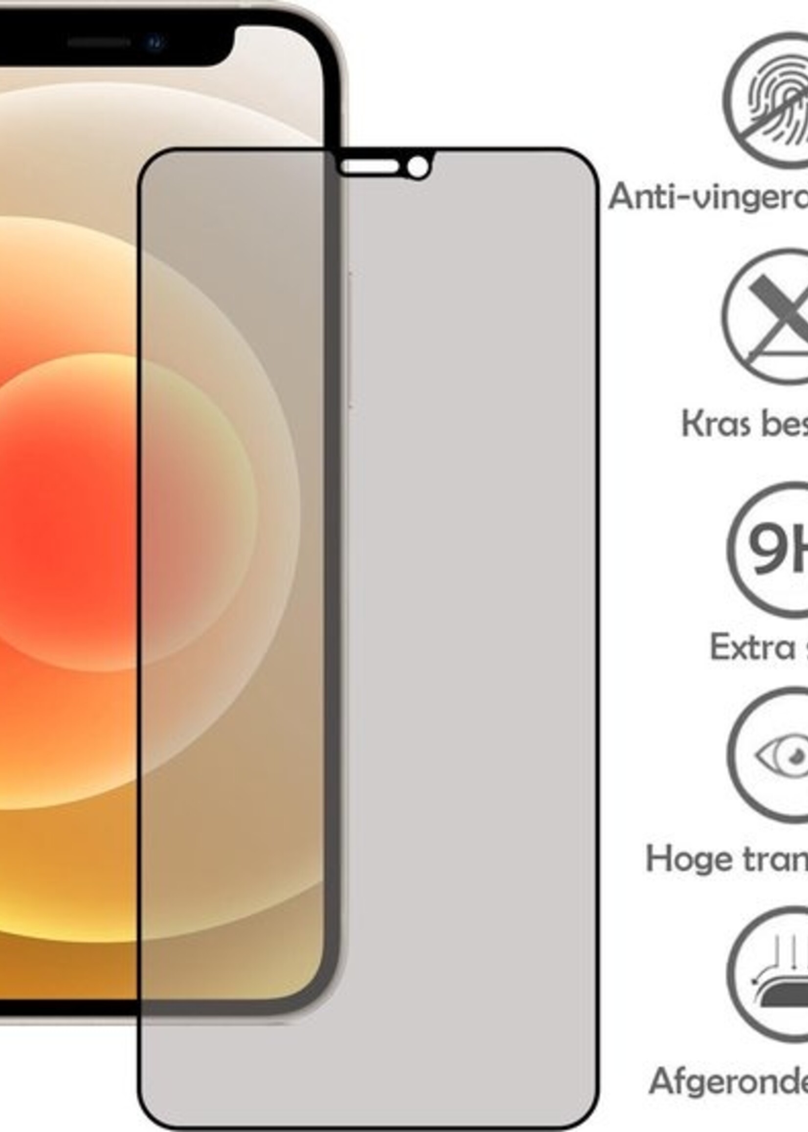 LUQ Screenprotector Geschikt voor iPhone 12 Mini Privacy Screenprotector Bescherm Glas - Privacy Screenprotector Geschikt voor iPhone 12 Mini Screenprotector Glas - 2 Stuks