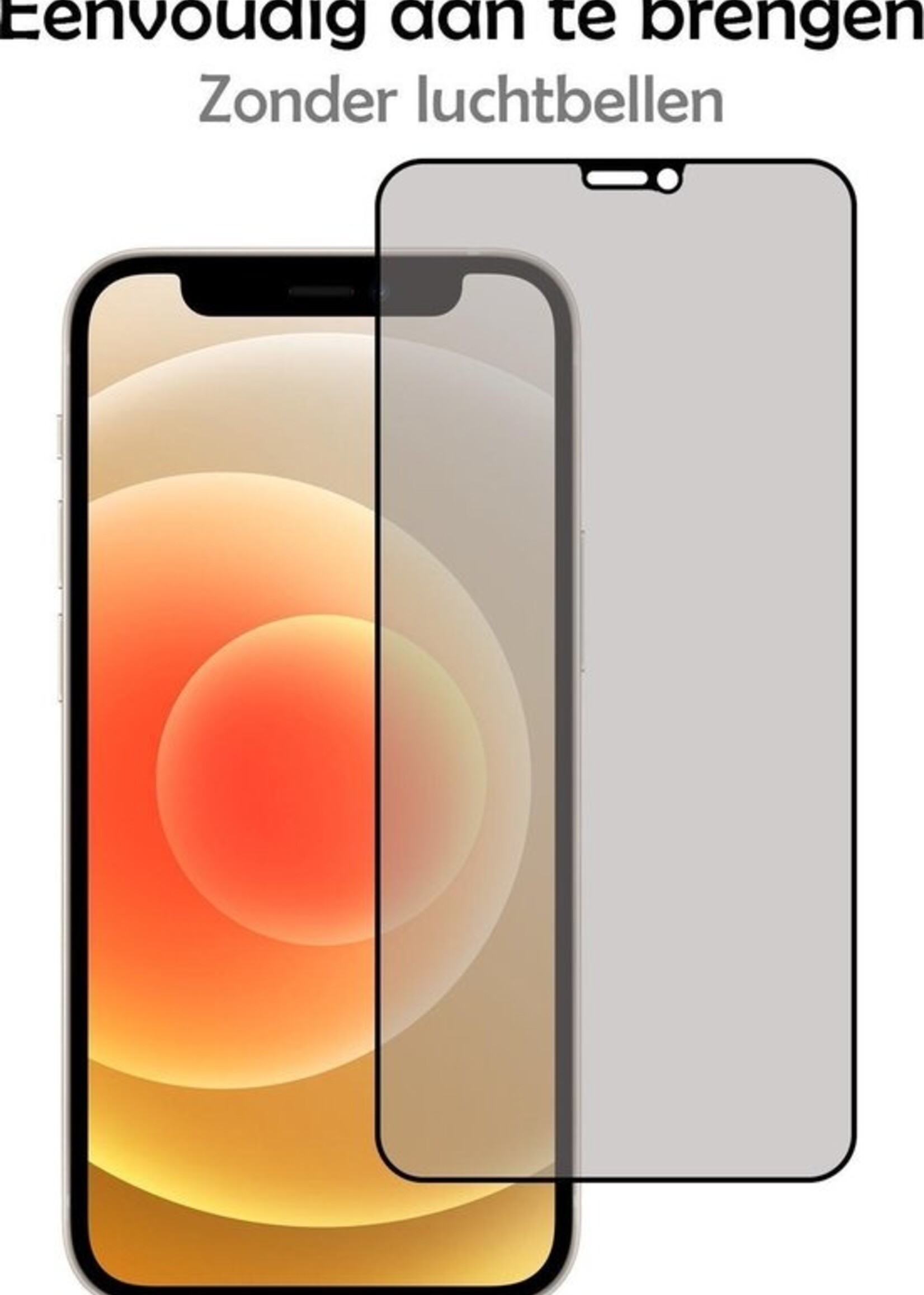 LUQ Screenprotector Geschikt voor iPhone 12 Privacy Screenprotector Bescherm Glas - Privacy Screenprotector Geschikt voor iPhone 12 Screenprotector Glas - 2 Stuks
