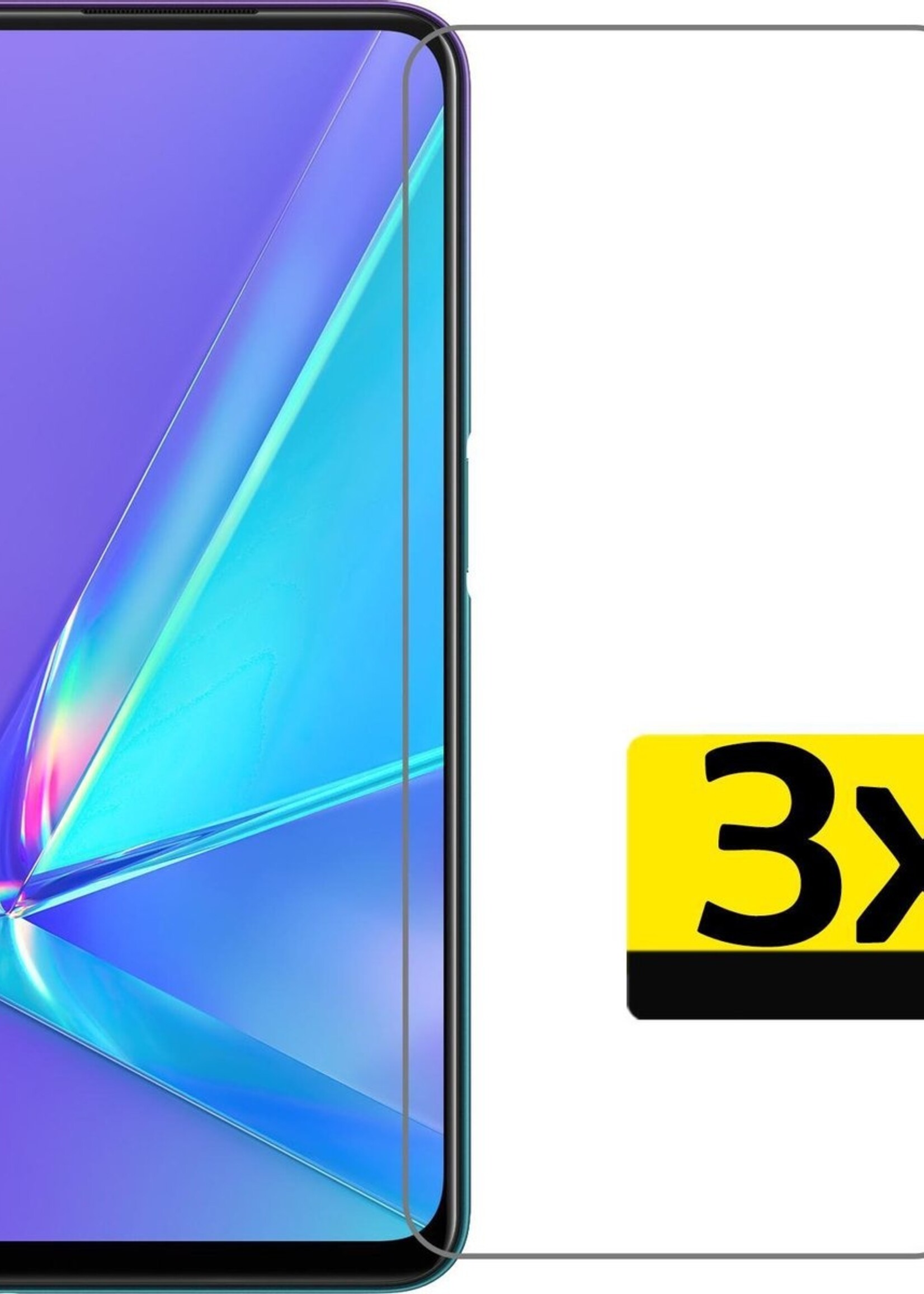 LUQ Screenprotector Geschikt voor OPPO A72 Screenprotector Beschermglas Gehard Glas - Screenprotector Geschikt voor OPPO A72 Screenprotector Glas - 3 Stuks