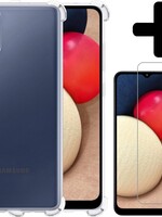 LUQ LUQ Samsung Galaxy A02s hoesje shock proof + screenprotector