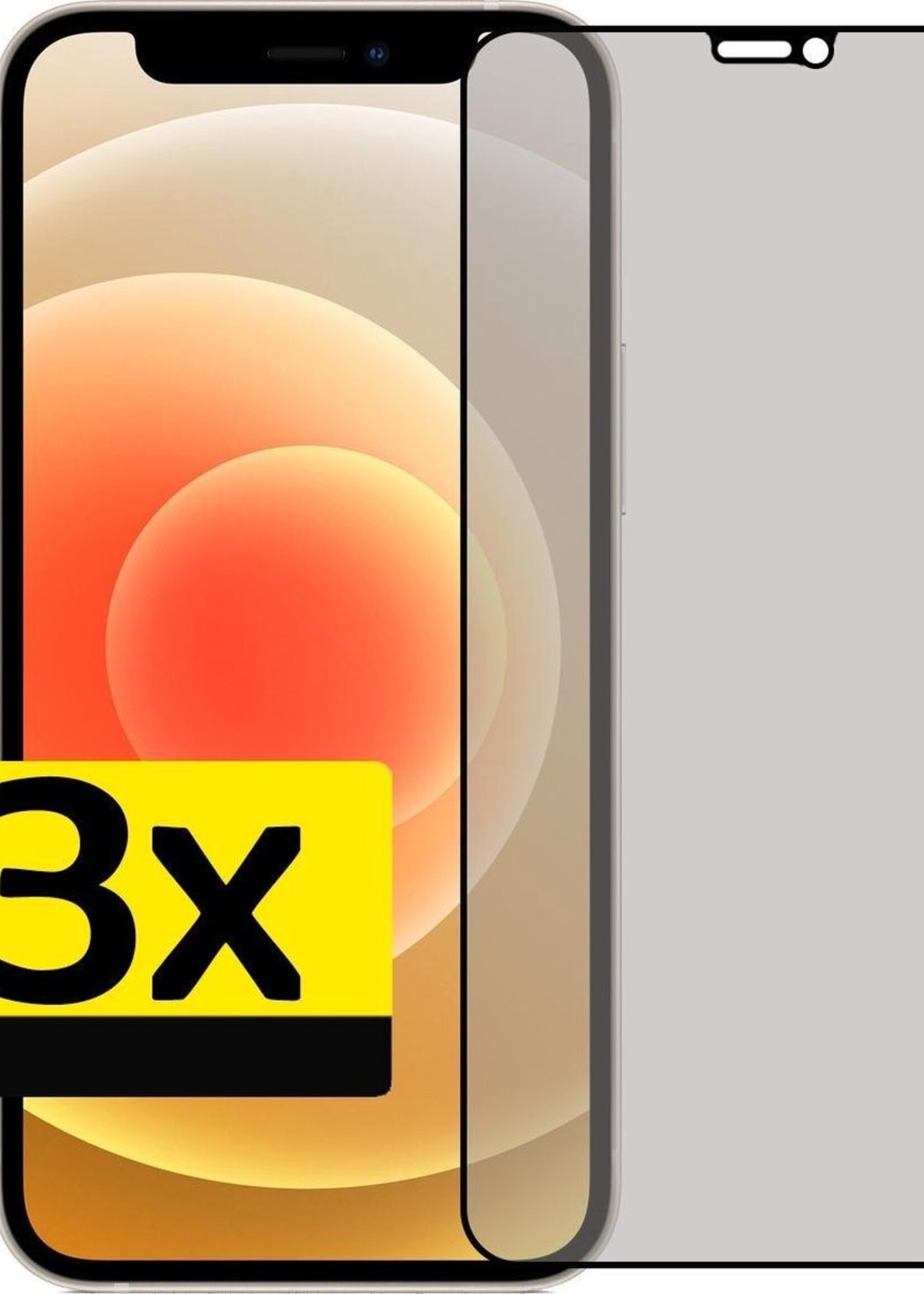 LUQ Screenprotector Geschikt voor iPhone 12 Pro Max Privacy Screenprotector Bescherm Glas - Privacy Screenprotector Geschikt voor iPhone 12 Pro Max Screenprotector Glas - 3 Stuks