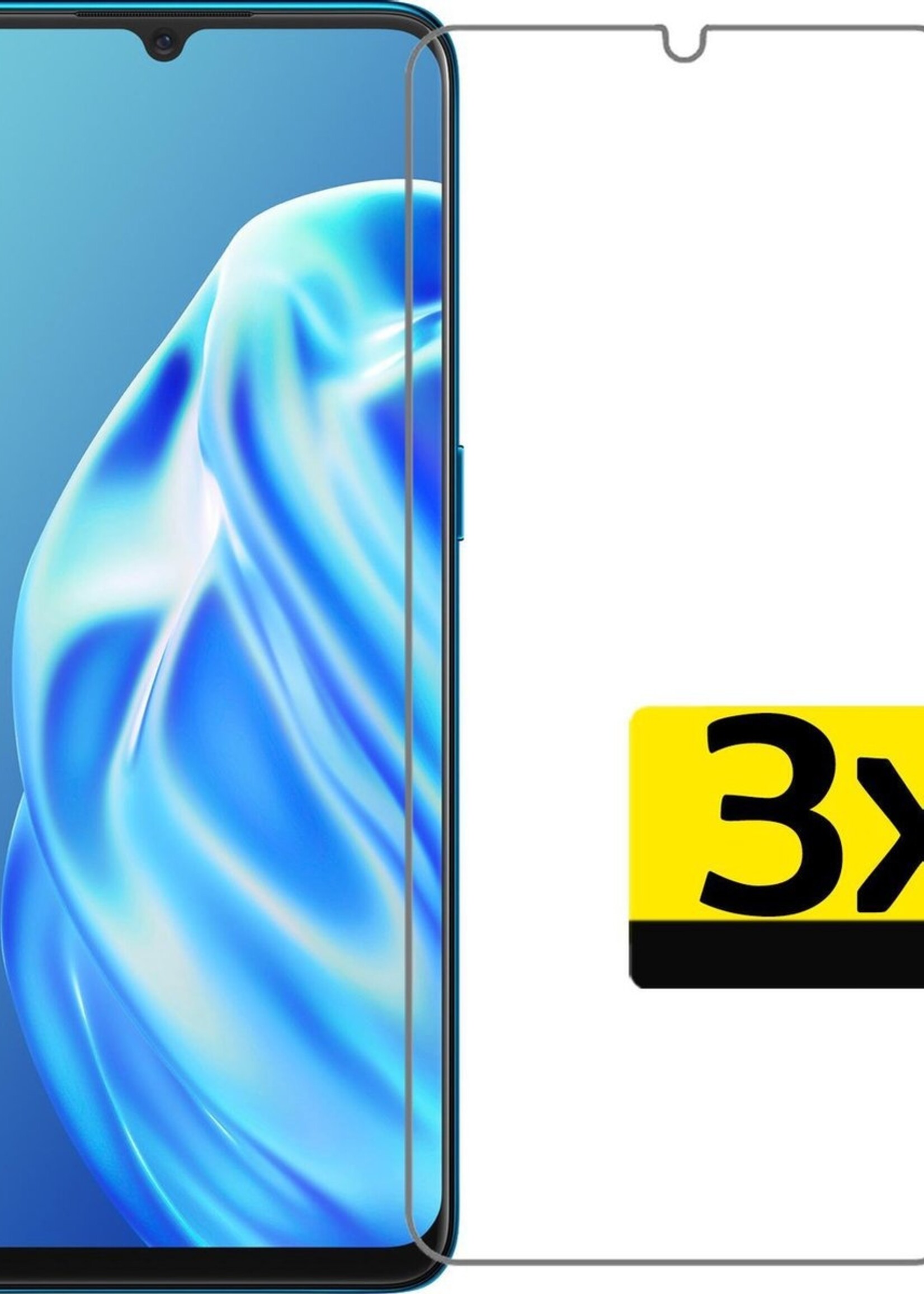 LUQ Screenprotector Geschikt voor OPPO A91 Screenprotector Beschermglas Gehard Glas - Screenprotector Geschikt voor OPPO A91 Screenprotector Glas - 3 Stuks
