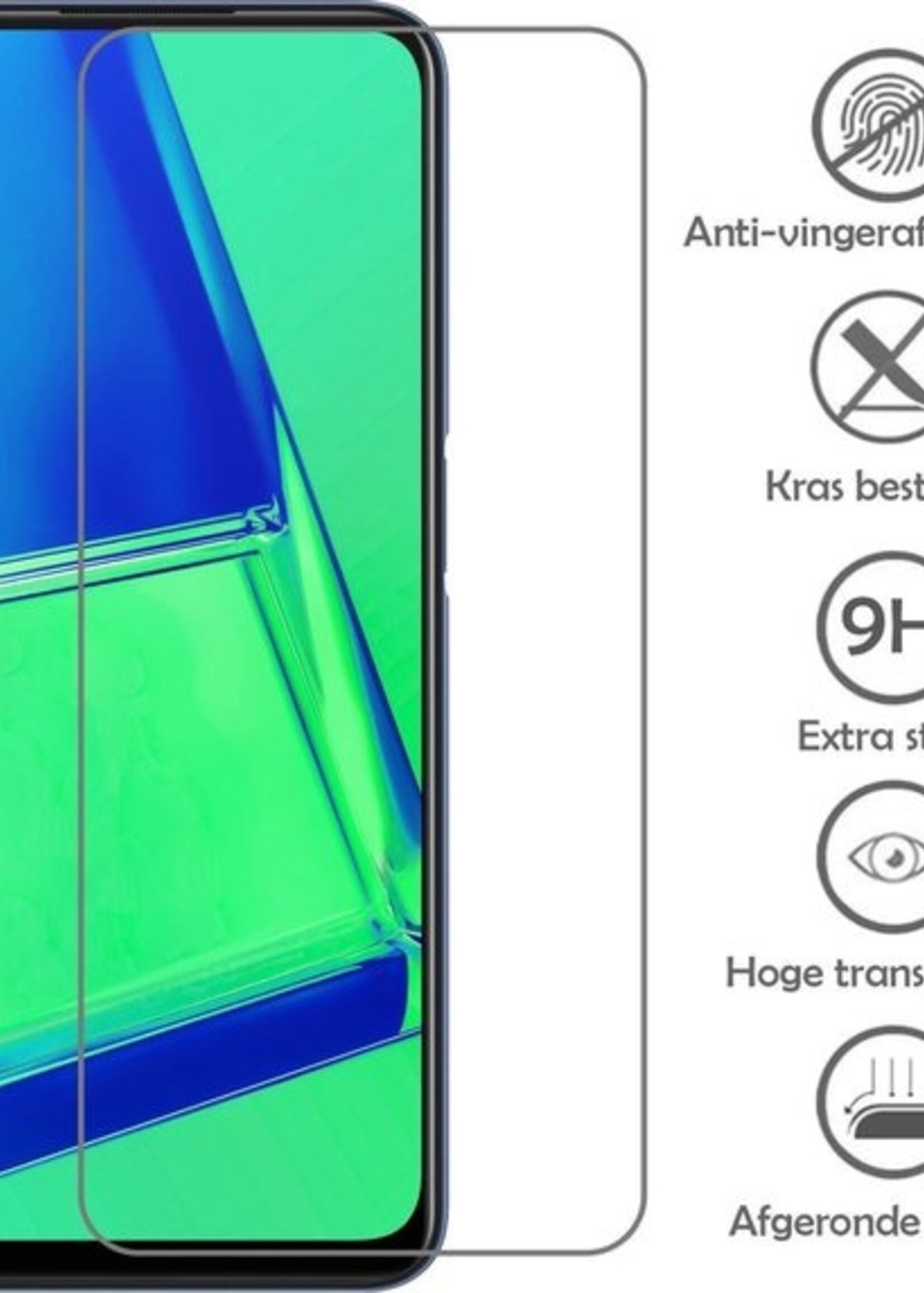 LUQ Screenprotector Geschikt voor OPPO A52 Screenprotector Beschermglas Gehard Glas - Screenprotector Geschikt voor OPPO A52 Screenprotector Glas - 2 Stuks