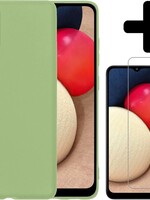 LUQ LUQ Samsung Galaxy A02s hoesje siliconen groen + screenprotector