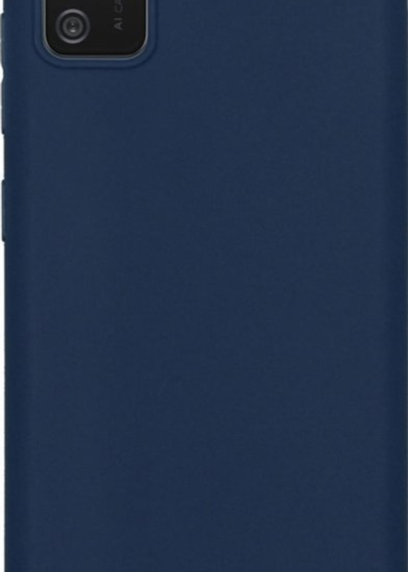 LUQ Hoesje Geschikt voor Samsung A02s Hoesje Siliconen Case Met Screenprotector - Hoes Geschikt voor Samsung Galaxy A02s Hoes Siliconen - Donkerblauw