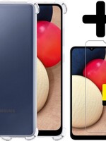 LUQ LUQ Samsung Galaxy A02s hoesje shock proof + 2x screenprotector