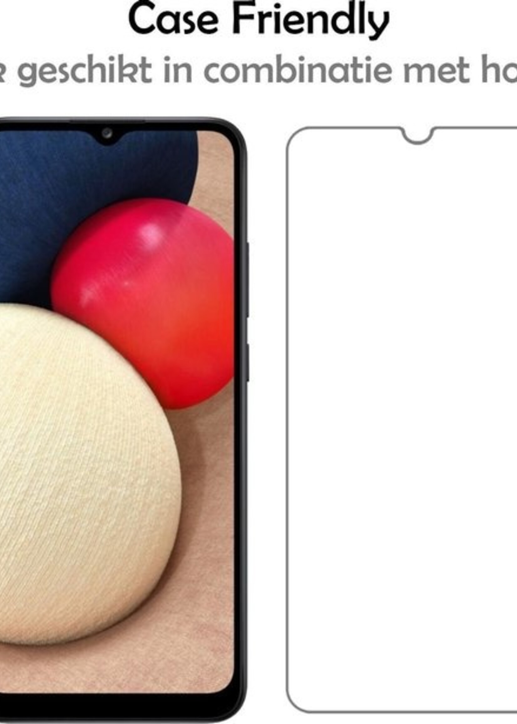 LUQ Hoesje Geschikt voor Samsung A02s Hoesje Siliconen Case Met 2x Screenprotector - Hoes Geschikt voor Samsung Galaxy A02s Hoes Siliconen - Lichtroze