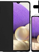 LUQ LUQ Samsung Galaxy A32 5G hoesje siliconen zwart + screenprotector