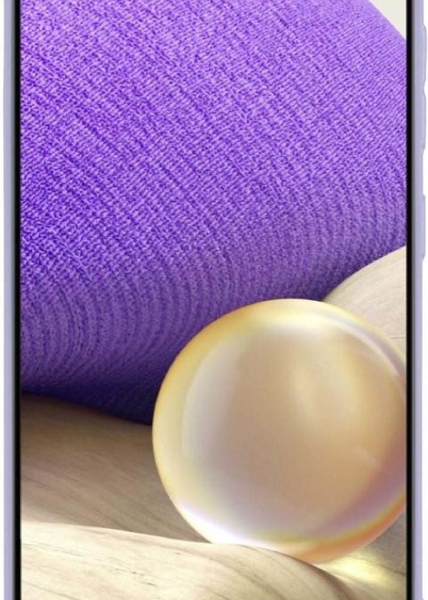 LUQ Hoesje Geschikt voor Samsung A32 5G Hoesje Siliconen Case Met Screenprotector - Hoes Geschikt voor Samsung Galaxy A32 5G Hoes Siliconen - Lila