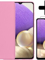 LUQ LUQ Samsung Galaxy A32 5G hoesje siliconen lichtroze + screenprotector