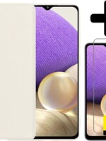 LUQ LUQ Samsung Galaxy A32 5G hoesje siliconen wit + 2x screenprotector