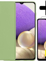 LUQ LUQ Samsung Galaxy A32 5G hoesje siliconen groen + 2x screenprotector