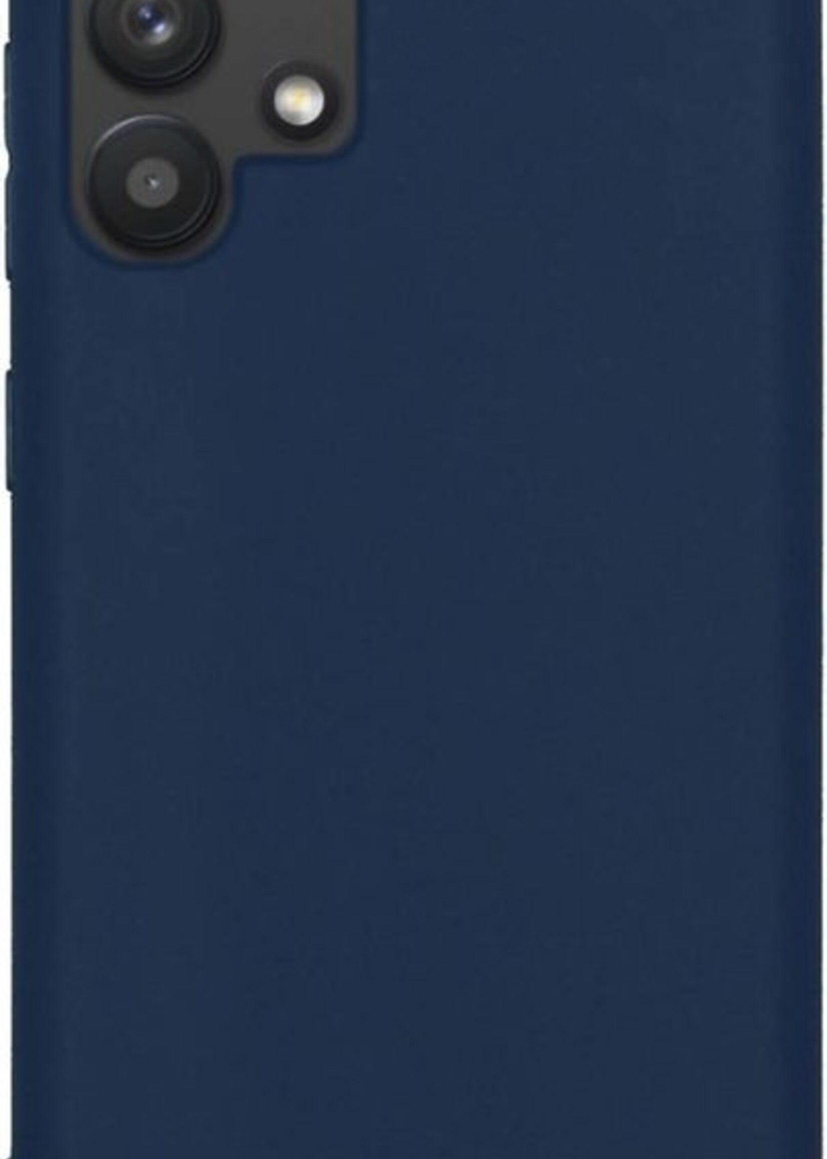 LUQ Hoesje Geschikt voor Samsung A32 5G Hoesje Siliconen Case Met 2x Screenprotector - Hoes Geschikt voor Samsung Galaxy A32 5G Hoes Siliconen - Donkerblauw