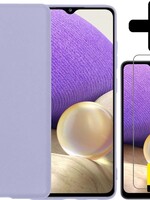 LUQ LUQ Samsung Galaxy A32 5G hoesje siliconen lila + 2x screenprotector